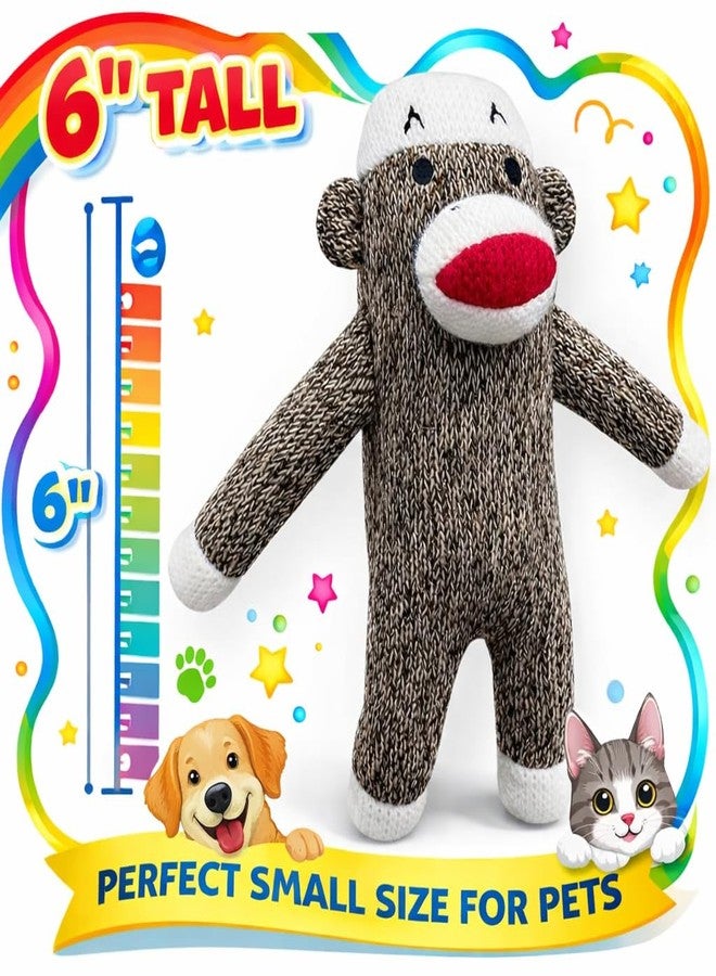 Multipet Sock Monkey Dog Toy | Squeaky Monkey | Plush Monkeys Dogs Toys | Stuffed Squeaky Chew Dog Toy | Interactive Squeaky Monkeys | Small/Medium Breed Dogs Toys | Multicolor | 6" - Image 2